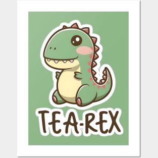 Tea rex having tea Posters and Art